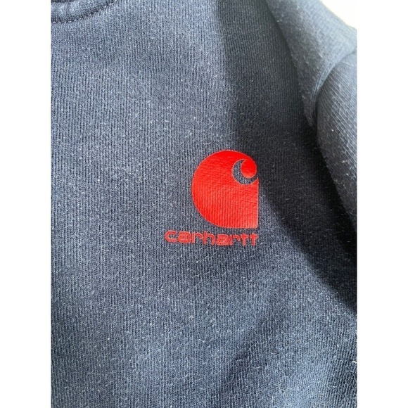 Carhartt Boys Hoodie Sweatshirt Size 6 Kids Full Zip Navy Red Spell Out Arm - Picture 11 of 14